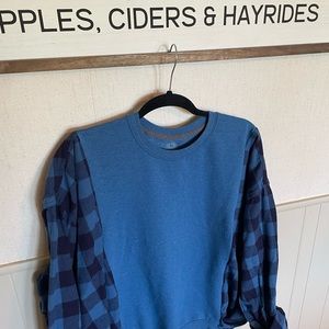Upcycled Flannel Sweatshirt